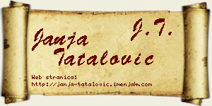 Janja Tatalović vizit kartica
